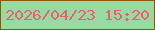 文字の大きさ：4、枠の色：915602、背景の色：98daa0、文字の色：e75f79 無料ブログパーツのブログ時計