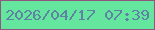文字の大きさ：4、枠の色：91567d、背景の色：64e69f、文字の色：5e82a2 無料ブログパーツのブログ時計