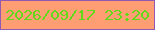 文字の大きさ：3、枠の色：9159b1、背景の色：ff9d73、文字の色：62da19 無料ブログパーツのブログ時計