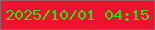 文字の大きさ：2、枠の色：915c66、背景の色：f1122d、文字の色：19e818 無料ブログパーツのブログ時計
