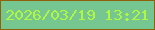 文字の大きさ：3、枠の色：91600b、背景の色：76c691、文字の色：b1f643 無料ブログパーツのブログ時計