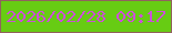 文字の大きさ：5、枠の色：91625d、背景の色：67cc13、文字の色：cd4fd7 無料ブログパーツのブログ時計