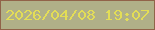 文字の大きさ：2、枠の色：916349、背景の色：b0b088、文字の色：e3dd57 無料ブログパーツのブログ時計