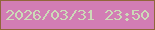 文字の大きさ：4、枠の色：91663b、背景の色：d27db4、文字の色：ccdab8 無料ブログパーツのブログ時計