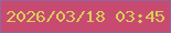 文字の大きさ：3、枠の色：9166a1、背景の色：c84a70、文字の色：d7cf55 無料ブログパーツのブログ時計