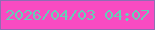 文字の大きさ：1、枠の色：916cb4、背景の色：f94bc2、文字の色：65cfb6 無料ブログパーツのブログ時計