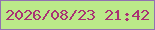 文字の大きさ：2、枠の色：9171b1、背景の色：bbe989、文字の色：a93374 無料ブログパーツのブログ時計