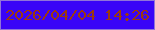 文字の大きさ：4、枠の色：9174d9、背景の色：3a04f7、文字の色：9c390d 無料ブログパーツのブログ時計