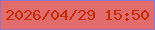 文字の大きさ：3、枠の色：9175c4、背景の色：e26c6c、文字の色：c42b01 無料ブログパーツのブログ時計