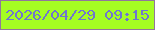 文字の大きさ：1、枠の色：91779b、背景の色：a5fd22、文字の色：7075cf 無料ブログパーツのブログ時計