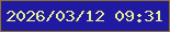文字の大きさ：3、枠の色：917820、背景の色：2019a3、文字の色：e9f183 無料ブログパーツのブログ時計