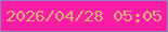 文字の大きさ：4、枠の色：9181bd、背景の色：f91da6、文字の色：e2b175 無料ブログパーツのブログ時計