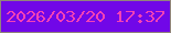 文字の大きさ：3、枠の色：91847b、背景の色：7107e8、文字の色：f542b5 無料ブログパーツのブログ時計