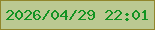 文字の大きさ：4、枠の色：91862c、背景の色：bbc992、文字の色：129322 無料ブログパーツのブログ時計