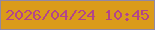 文字の大きさ：1、枠の色：9187a4、背景の色：da9b1a、文字の色：b3458a 無料ブログパーツのブログ時計