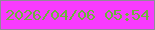 文字の大きさ：3、枠の色：918999、背景の色：f83bfe、文字の色：6fb23d 無料ブログパーツのブログ時計