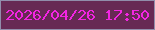 文字の大きさ：4、枠の色：918dab、背景の色：672954、文字の色：f325e2 無料ブログパーツのブログ時計