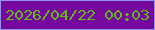 文字の大きさ：1、枠の色：918fef、背景の色：77089d、文字の色：62ba1a 無料ブログパーツのブログ時計
