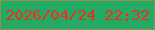 文字の大きさ：1、枠の色：91904c、背景の色：23ab66、文字の色：fb2c1b 無料ブログパーツのブログ時計
