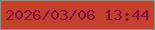 文字の大きさ：1、枠の色：91908b、背景の色：c3412e、文字の色：821143 無料ブログパーツのブログ時計
