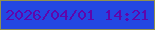 文字の大きさ：5、枠の色：91914d、背景の色：2347e2、文字の色：6005ac 無料ブログパーツのブログ時計