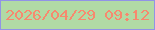 文字の大きさ：2、枠の色：9193e6、背景の色：b1daa5、文字の色：f7896f 無料ブログパーツのブログ時計