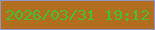 文字の大きさ：4、枠の色：9195c0、背景の色：b16e1f、文字の色：44be34 無料ブログパーツのブログ時計