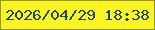 文字の大きさ：2、枠の色：91980b、背景の色：faf424、文字の色：214a72 無料ブログパーツのブログ時計