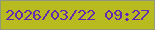 文字の大きさ：3、枠の色：91987b、背景の色：b8bb1f、文字の色：6628b0 無料ブログパーツのブログ時計