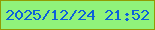 文字の大きさ：5、枠の色：919b04、背景の色：90f27b、文字の色：0c61da 無料ブログパーツのブログ時計