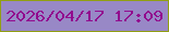 文字の大きさ：5、枠の色：919f12、背景の色：9888c6、文字の色：920a8e 無料ブログパーツのブログ時計