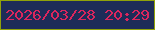 文字の大きさ：2、枠の色：91a20a、背景の色：1e2c58、文字の色：db265d 無料ブログパーツのブログ時計