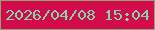 文字の大きさ：4、枠の色：91a27c、背景の色：d30b4b、文字の色：7cd7b2 無料ブログパーツのブログ時計