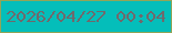 文字の大きさ：5、枠の色：91a558、背景の色：04beba、文字の色：70696c 無料ブログパーツのブログ時計