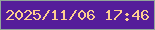 文字の大きさ：5、枠の色：91a59a、背景の色：551d9a、文字の色：fece90 無料ブログパーツのブログ時計