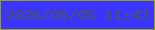 文字の大きさ：3、枠の色：91a606、背景の色：3a34fc、文字の色：45585f 無料ブログパーツのブログ時計