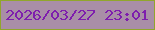 文字の大きさ：5、枠の色：91a62c、背景の色：a98ea7、文字の色：7e1ead 無料ブログパーツのブログ時計