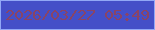 文字の大きさ：5、枠の色：91a8f6、背景の色：444fc8、文字の色：894466 無料ブログパーツのブログ時計