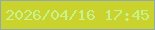 文字の大きさ：3、枠の色：91a9af、背景の色：cad32d、文字の色：c9f28c 無料ブログパーツのブログ時計