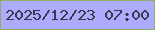文字の大きさ：1、枠の色：91ad6d、背景の色：adacfc、文字の色：3a374f 無料ブログパーツのブログ時計