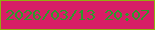 文字の大きさ：3、枠の色：91af0f、背景の色：d71e66、文字の色：2e992c 無料ブログパーツのブログ時計