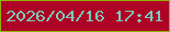 文字の大きさ：3、枠の色：91b206、背景の色：ae0324、文字の色：7bcabb 無料ブログパーツのブログ時計