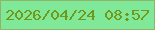 文字の大きさ：2、枠の色：91b568、背景の色：7fe899、文字の色：729818 無料ブログパーツのブログ時計