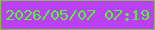 文字の大きさ：1、枠の色：91b757、背景の色：b941f6、文字の色：57f531 無料ブログパーツのブログ時計