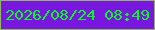 文字の大きさ：3、枠の色：91b760、背景の色：7817de、文字の色：02fe21 無料ブログパーツのブログ時計