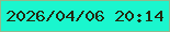 文字の大きさ：2、枠の色：91b88c、背景の色：1af6ce、文字の色：22290d 無料ブログパーツのブログ時計