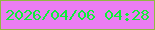 文字の大きさ：4、枠の色：91b941、背景の色：eb7df2、文字の色：10ef39 無料ブログパーツのブログ時計