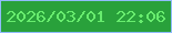 文字の大きさ：3、枠の色：91bbfb、背景の色：29a13b、文字の色：68ec6e 無料ブログパーツのブログ時計