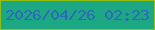 文字の大きさ：2、枠の色：91bf12、背景の色：1ca883、文字の色：2c69b9 無料ブログパーツのブログ時計