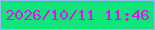 文字の大きさ：3、枠の色：91bff4、背景の色：0ee67b、文字の色：d915ee 無料ブログパーツのブログ時計